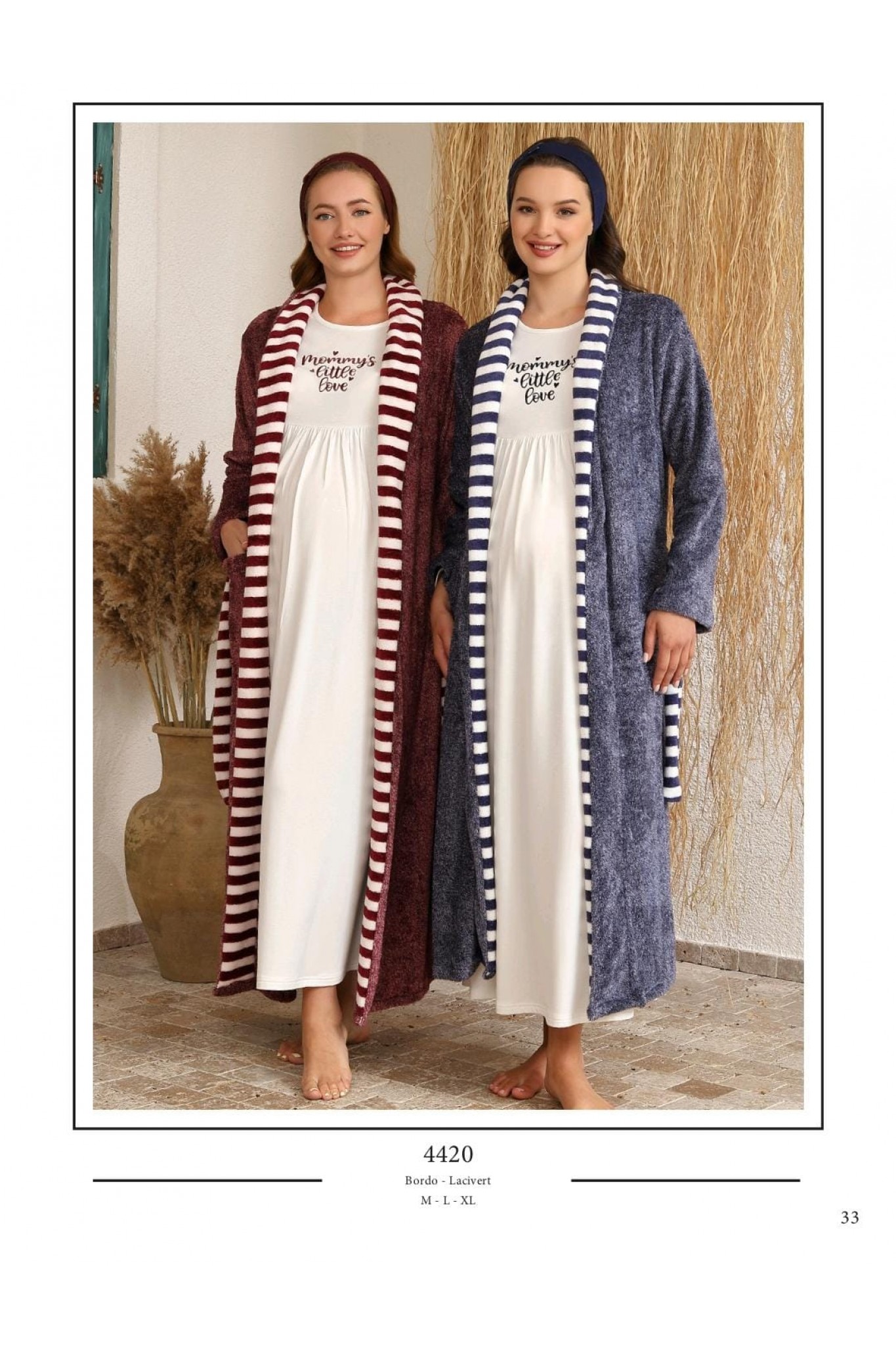 Baha 4420 Kadın Lohusa 2'li Sabahlık Takım