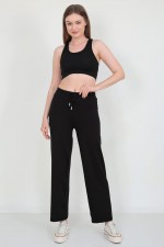 DYNAMIC BAYAN SİYAH GENİŞ FİTİLLİ BOL TAYT