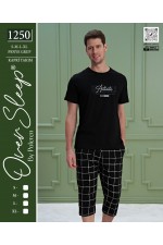 OVER SLEEP ERKEK POLEREN  SİYAH KAPRİ TAKIM