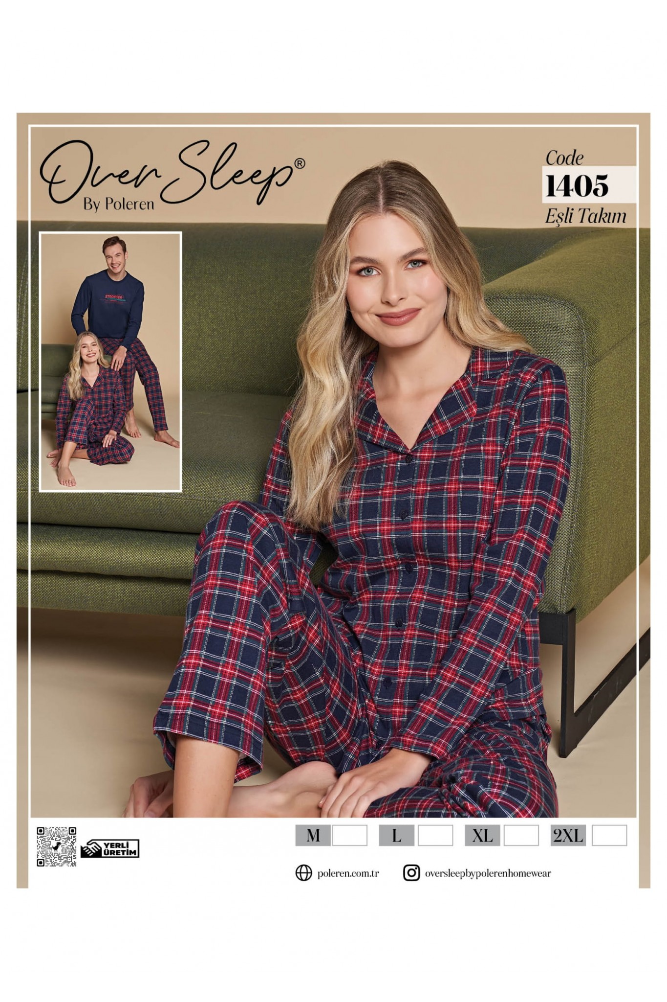 Over Sleep 1405 Poleren Lacıvert Kadın Pijama Takım