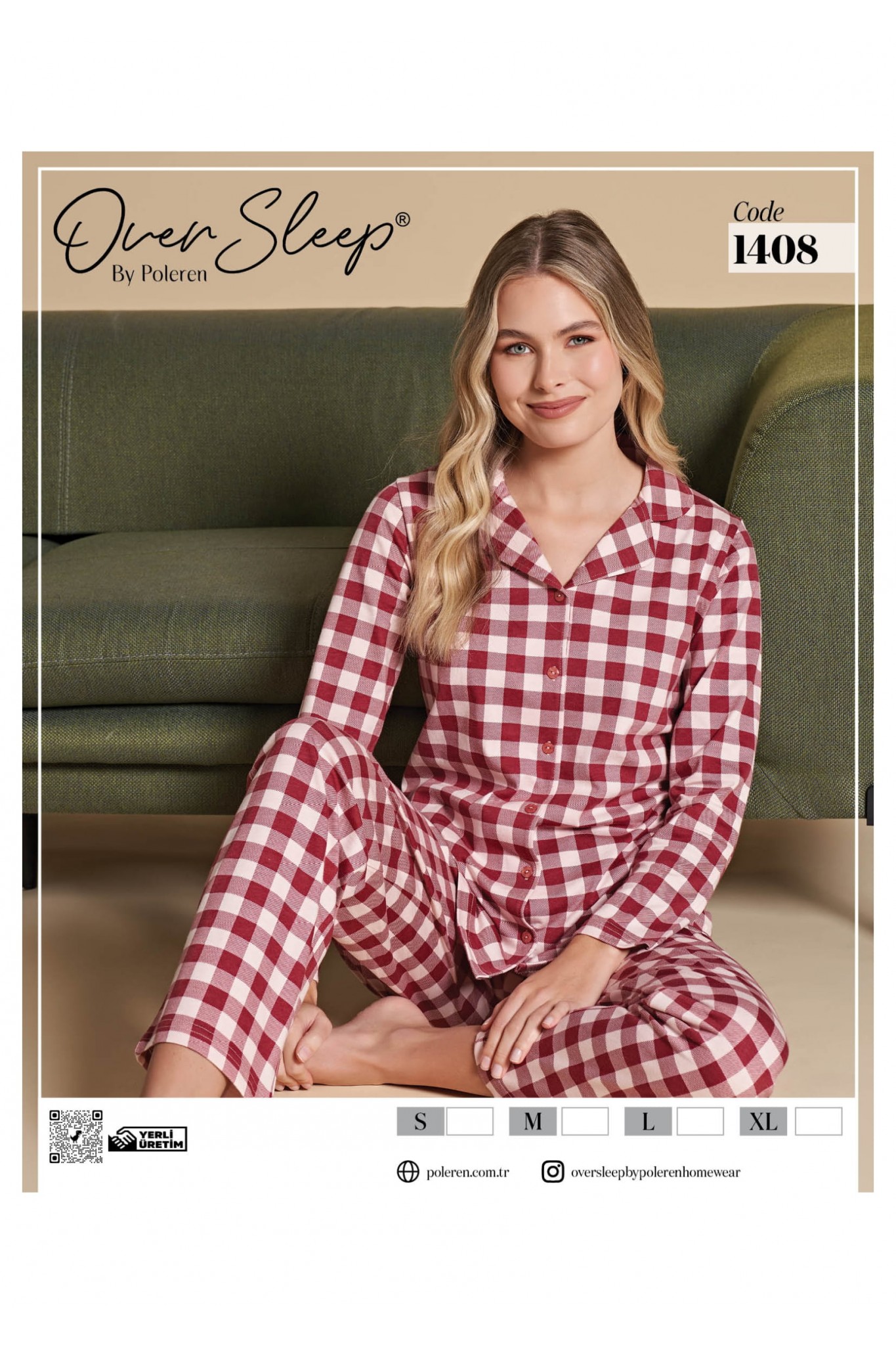 Over Sleep 1408 Poleren Kiremit Kadın Pijama Takım