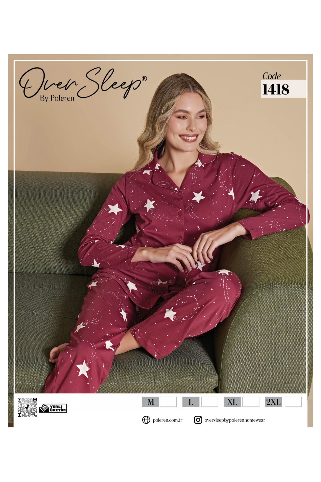 Over Sleep 1418 Poleren Mürdüm Kadın Pijama Takım