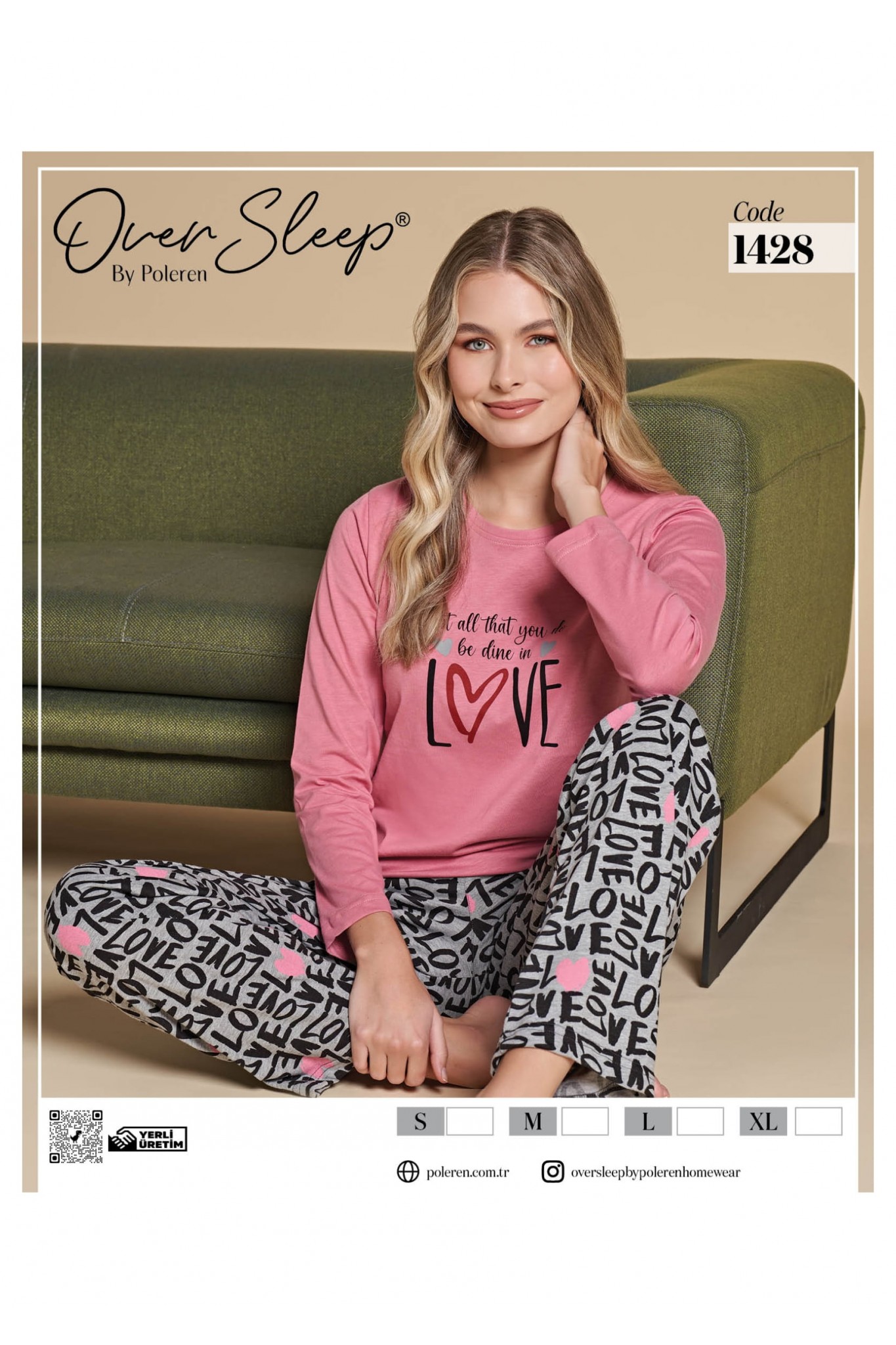 Over Sleep 1428 Poleren Pembe Kadın Pijama Takım