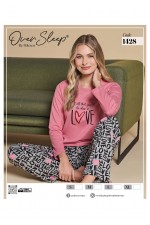 OVER SLEEP 1428 POLEREN PEMBE BAYAN PİJAMA TAKIM