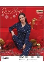 OVER SLEEP BAYAN POLEREN LACIVERT PİJAMA TAKIM