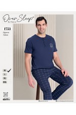 OVER SLEEP ERKEK POLEREN LACIVERT PİJAMA TAKIM