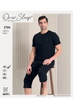 OVER SLEEP ERKEK POLEREN SİYAH KAPRİ TAKIM
