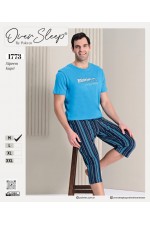 OVER SLEEP ERKEK POLEREN MAVİ KAPRİ TAKIM