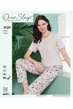OVER SLEEP BAYAN POLEREN L BEJ MODAL K.KOL PİJAMA TAKIM