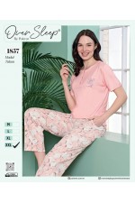 OVER SLEEP BAYAN MODAL POLEREN  PEMBE PİJAMA TAKIM
