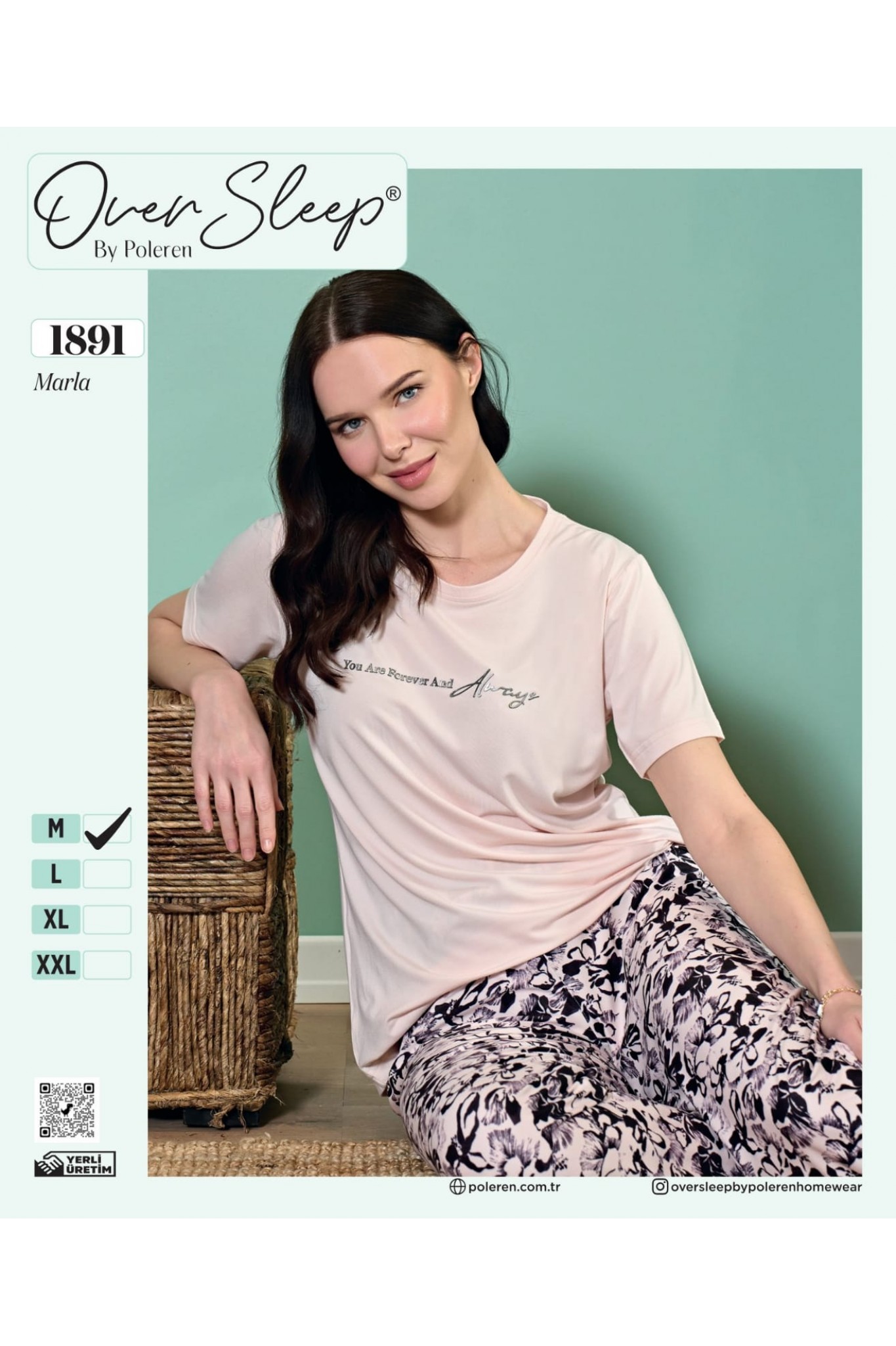 Over Sleep Kadın Poleren Bej Pijama Takım