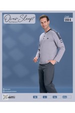 OVER SLEEP ERKEK POLEREN GRİ U-KOL PİJAMA TAKIM