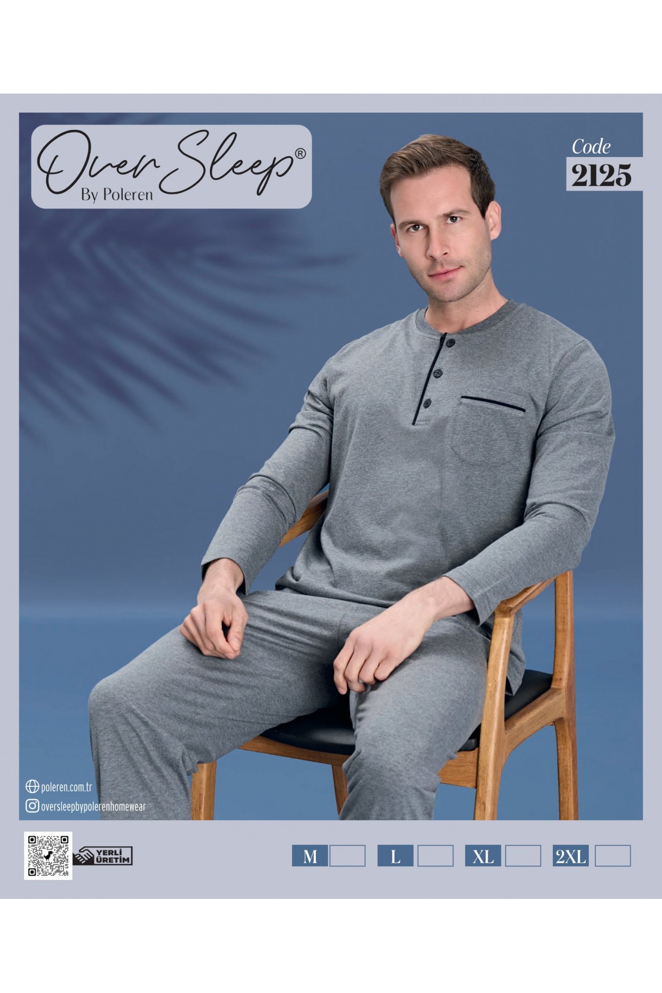 Over Sleep Erkek Poleren Antrasit Uzun Kollu Pijama Takım