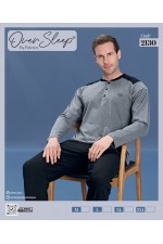 OVER SLEEP ERKEK POLEREN  ANTRASİT U-KOL PİJAMA TAKIM