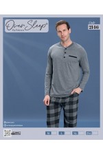 OVER SLEEP ERKEK POLEREN  ANTRASİT U-KOL PİJAMA TAKIM