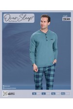 OVER SLEEP ERKEK POLEREN YEŞİL U-KOL PİJAMA TAKIM