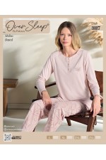 OVER SLEEP BAYAN BATTAL POLEREN  PUDRA U-KOL PİJAMA TAKIM