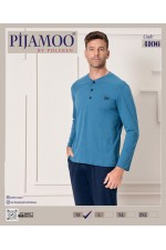 PİJAMOO ERKEK POLEREN PETROL U.KOL PİJAMA TAKIM