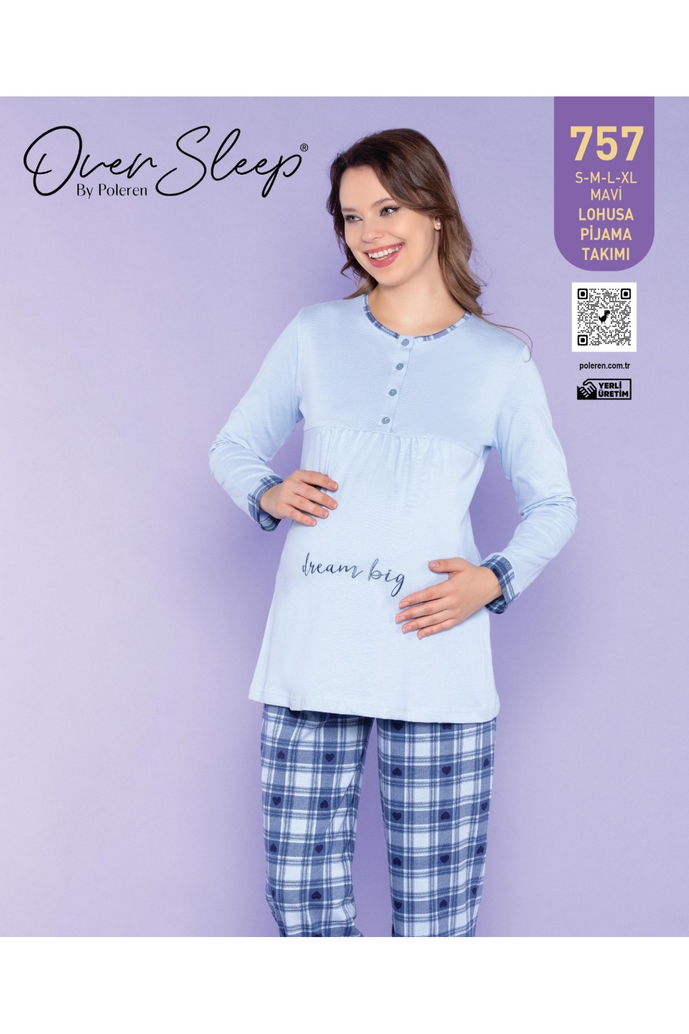 Over Sleep Kadın Poleren Lohusa Pijama Takım