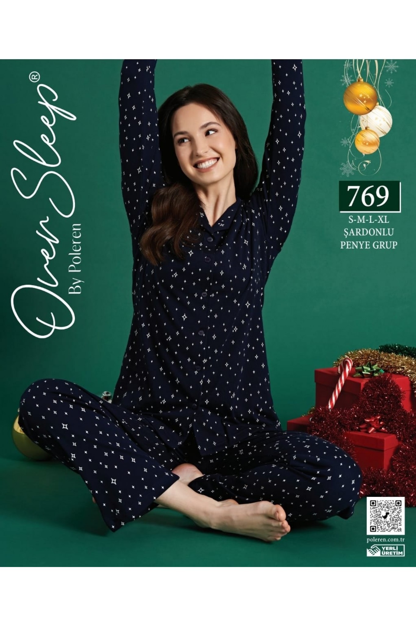 Over Sleep Kadın Poleren Pijama Takım