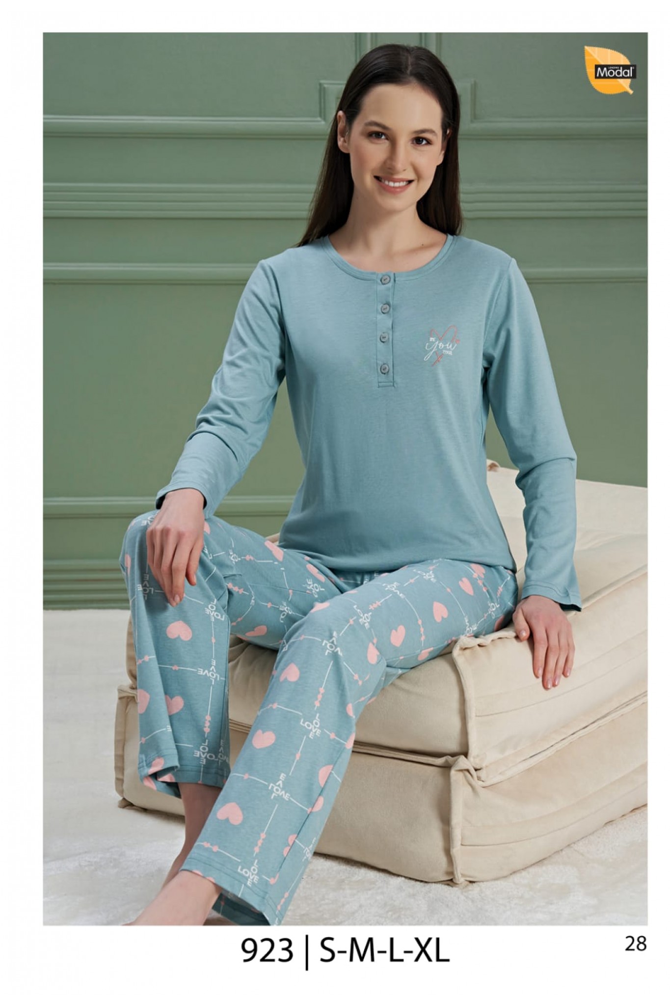 Over Sleep Kadın Poleren Yeşil Pijama Takım