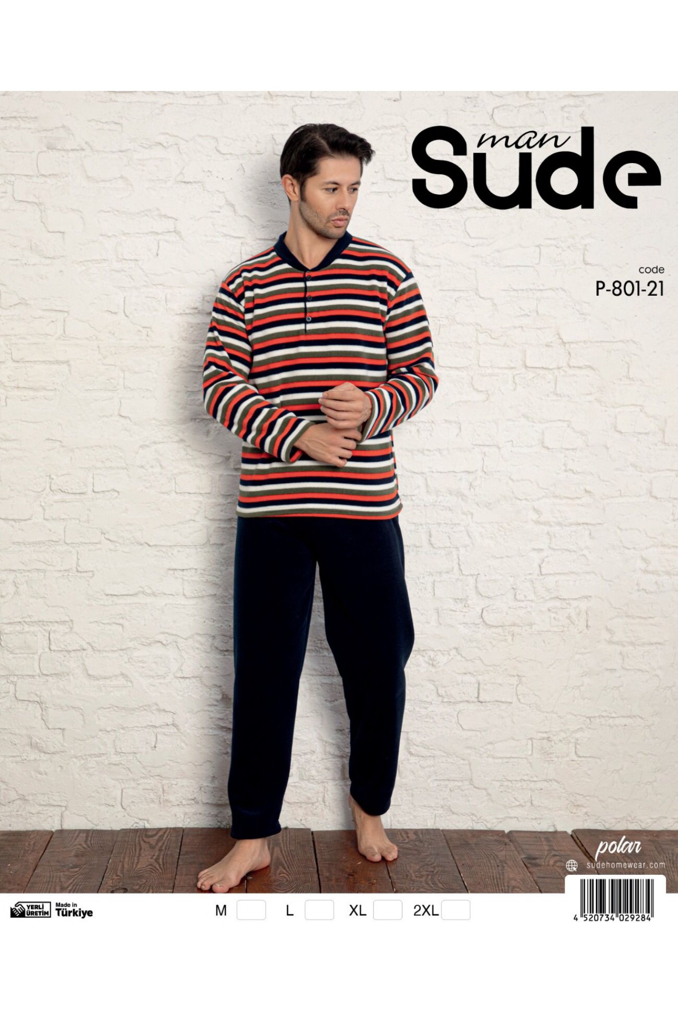 Sude P-801-21 Erkek Polar Uzun Kollu Pijama Takım