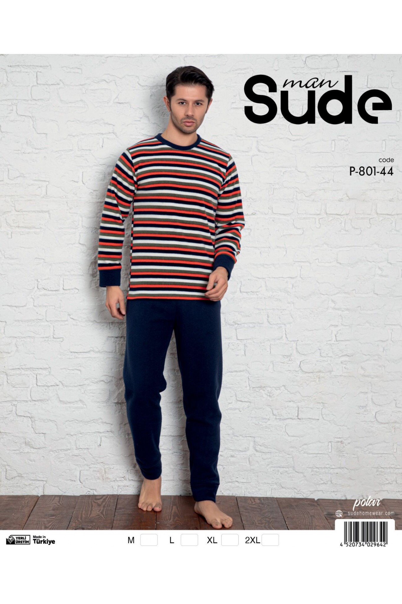 Sude P-801-44 Erkek Polar Uzun Kollu Pijama Takım