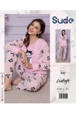 SUDE WLSF-K-4107 BAYAN GENÇ WELSOFT U.KOL PİJAMA TAKIMI