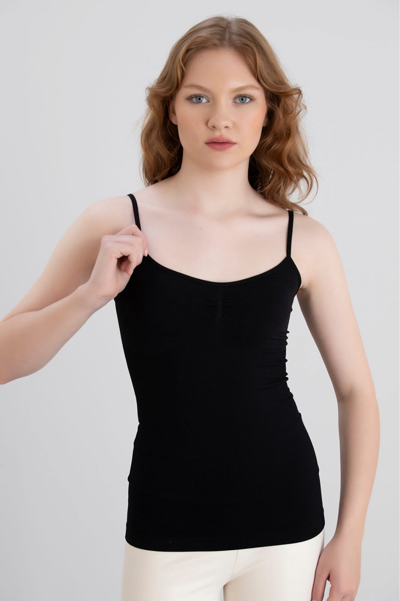 Aurafit 5006 Siyah Kadın Dikişsiz Korsajlı Atlet 4'lü