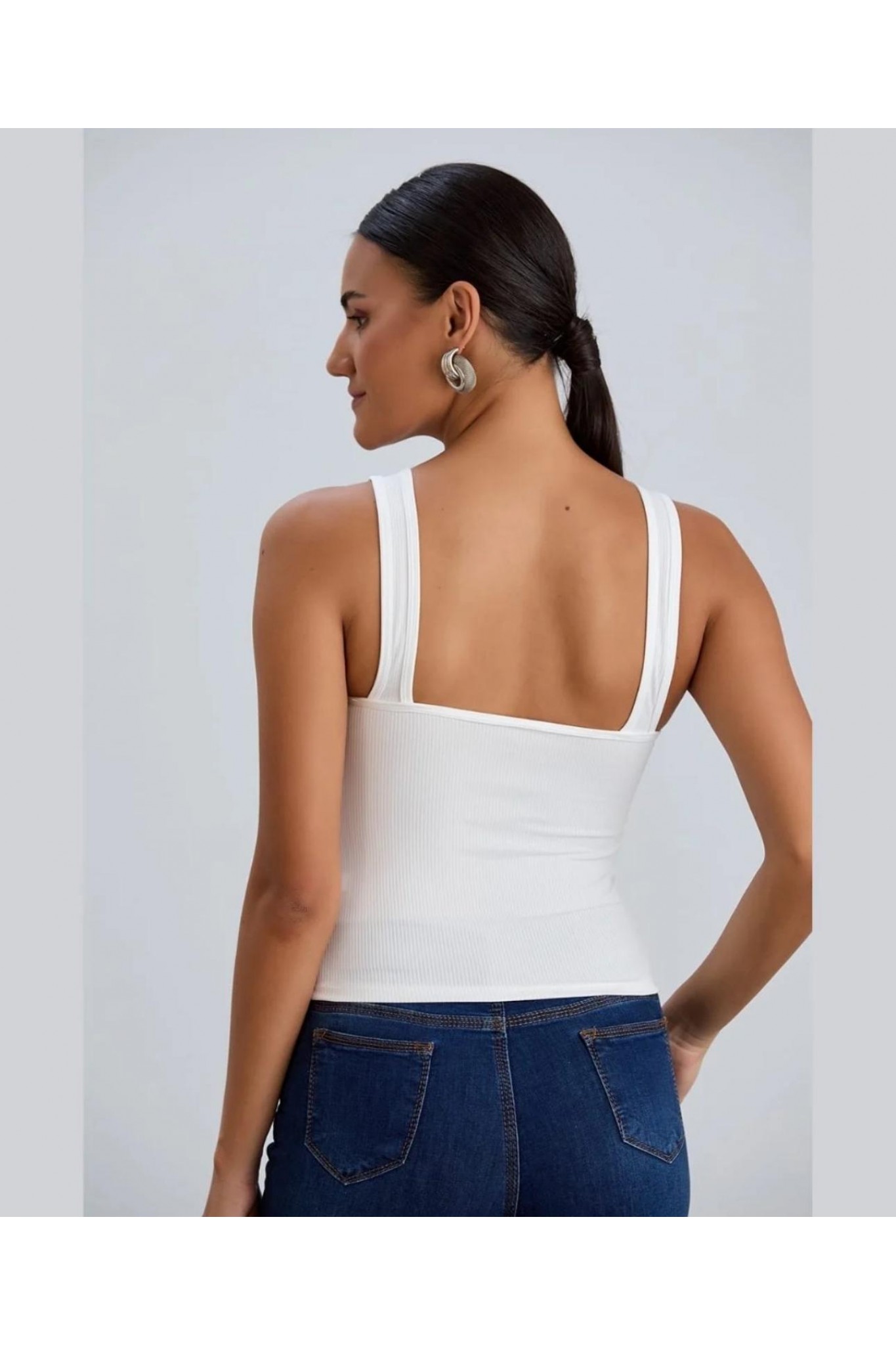 Aurafıt Kadın İçi Kaplı Crop Ekru Atlet 4'lü