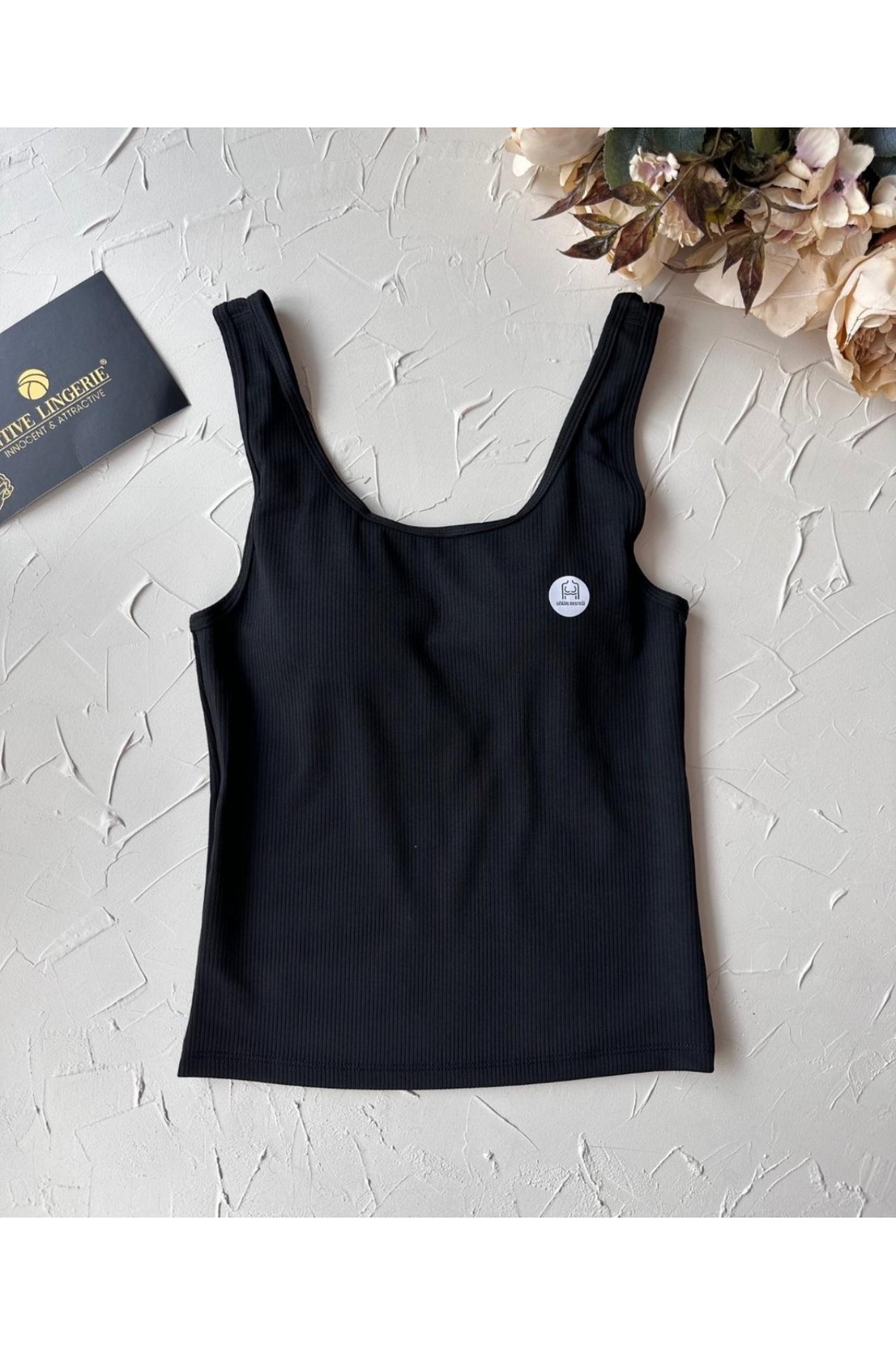 Aurafıt Kadın İçi Kaplı Crop Siyah Atlet 4'lü