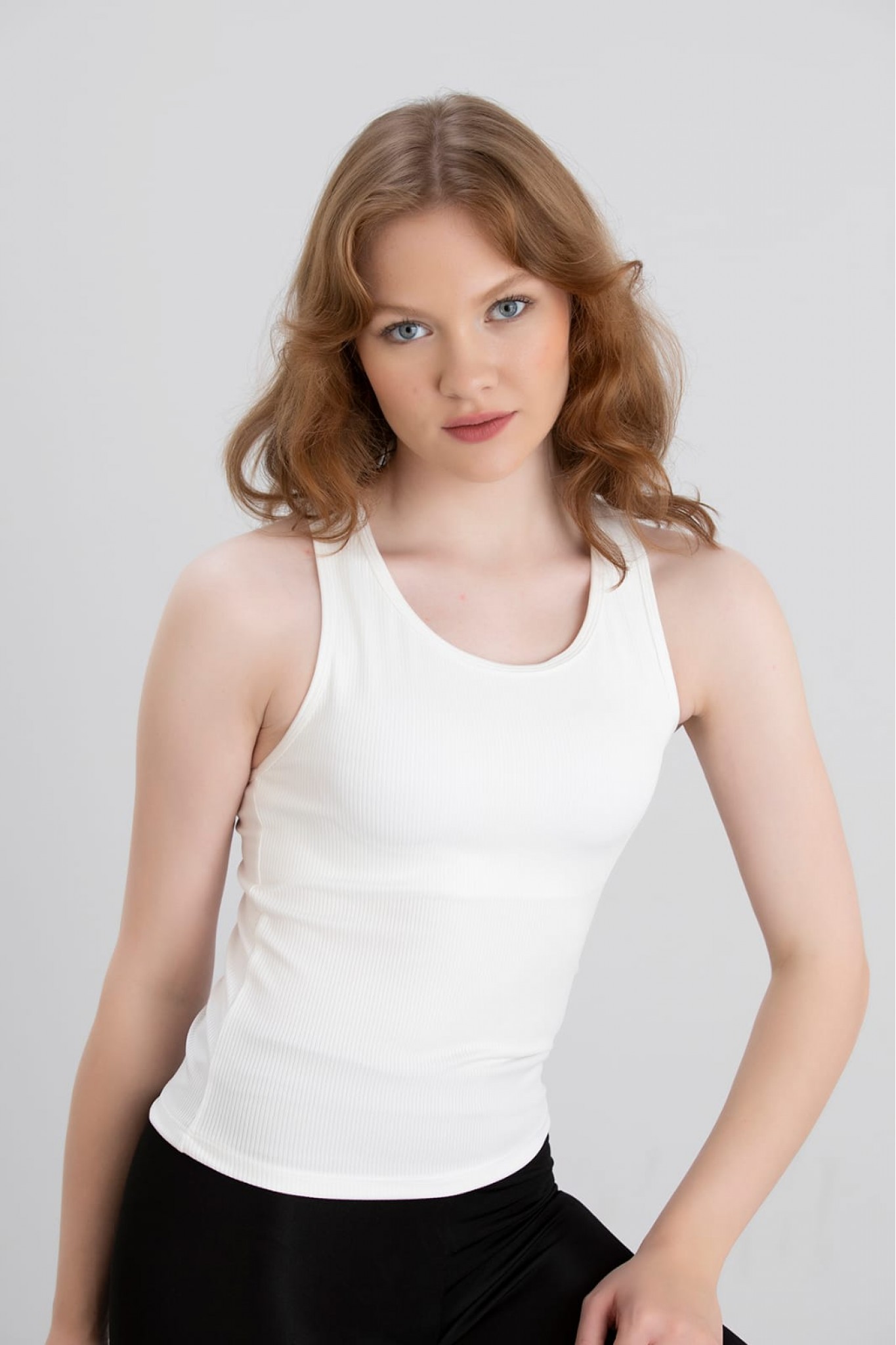 Aurafit 5061 Ekru Kadın Kaplı Halter Atlet 4'lü