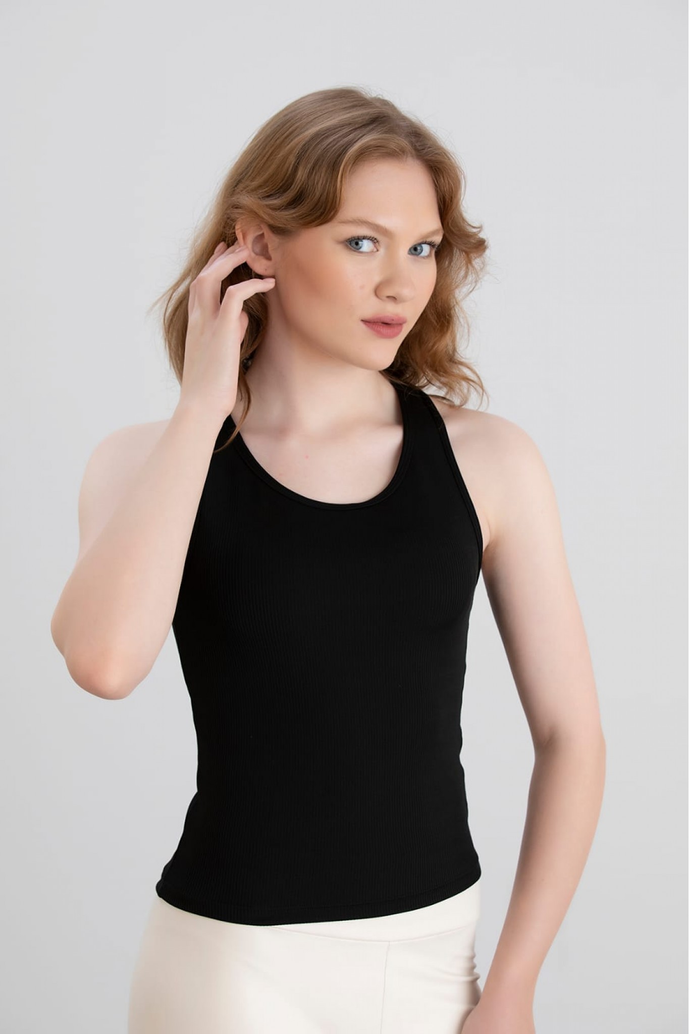 Aurafit 5061 Siyah Kadın Kaplı Halter Atlet 4'lü