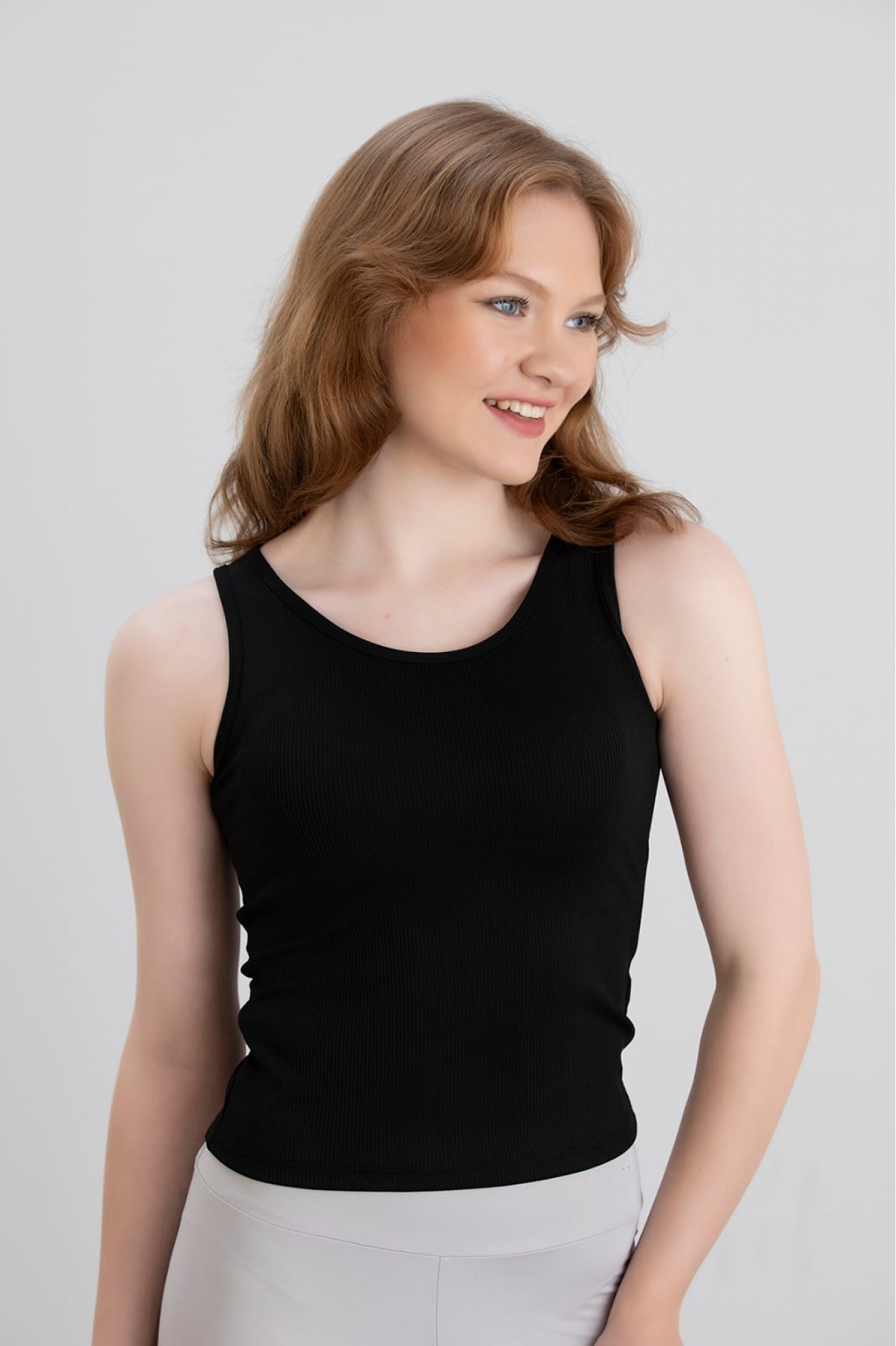 Aurafit 5064 Siyah Kadın Kalın Askılı Kaplı Atlet 4'lü