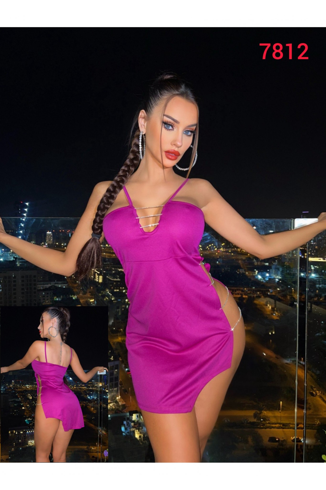 Beleng 7812 Taşlı Fantazi Elbise