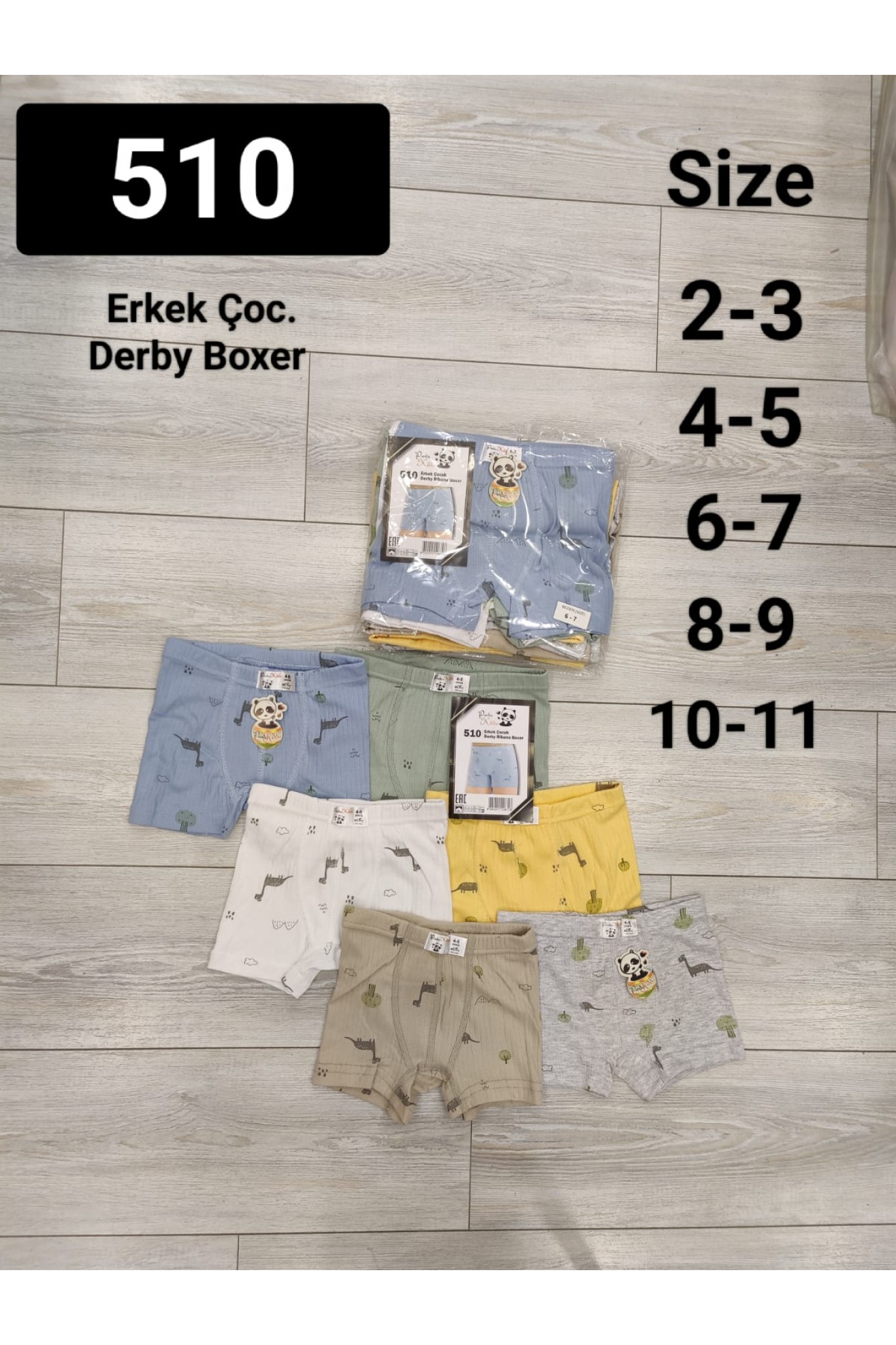 Panda Kıds Erkek Çocuk Derby Ribana Boxer 12'li