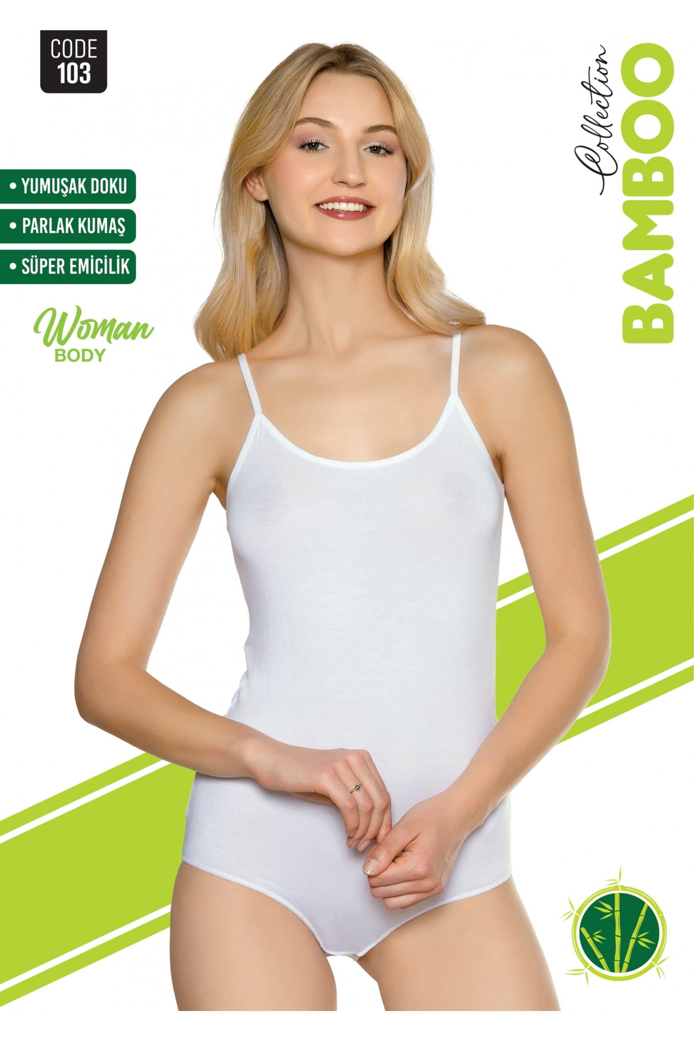 Sortie Kadın Bambu İp Askı Çıtçıtlı Badi