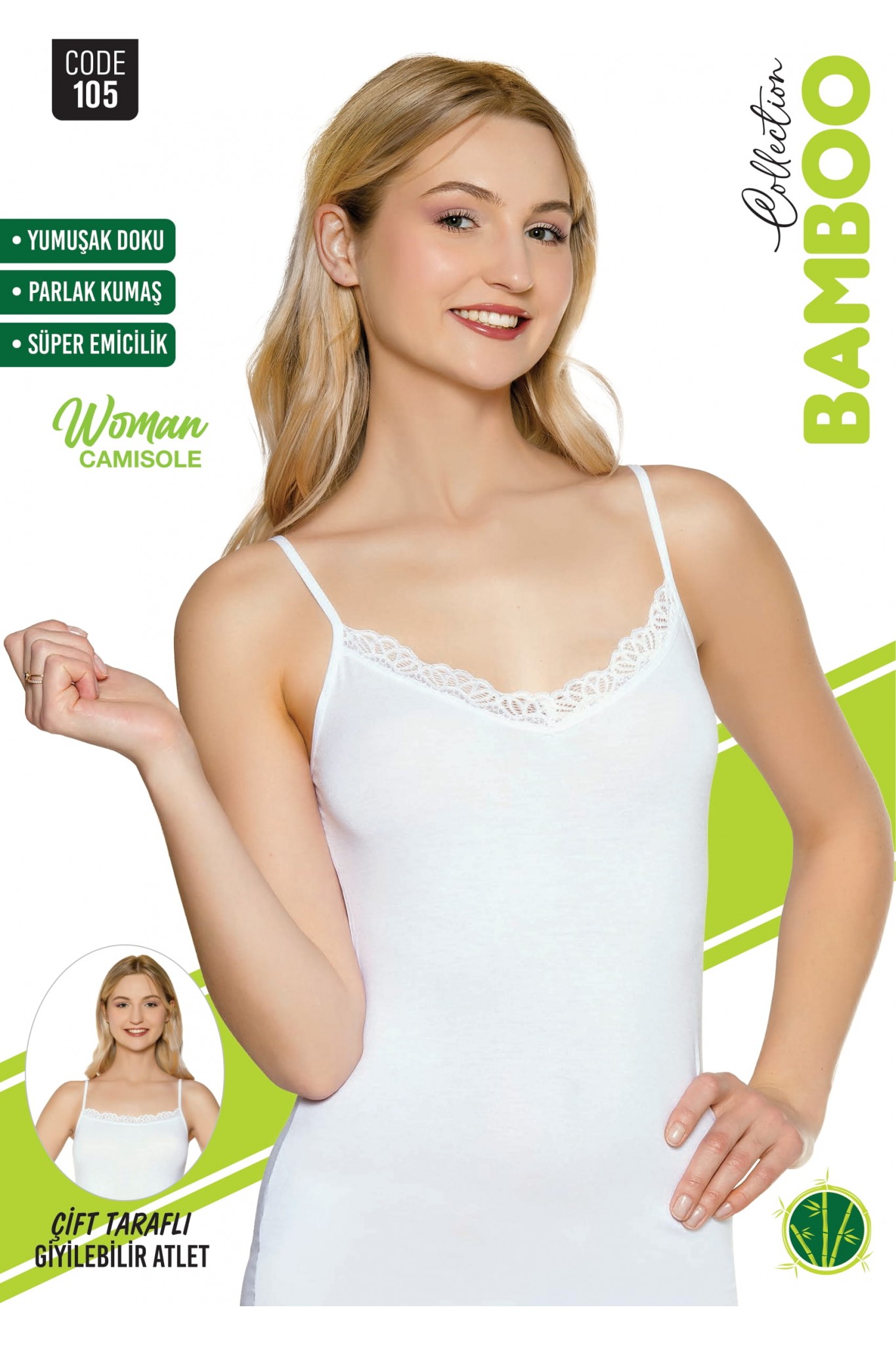 Sortie Kadın Bambu İp Askı Çift Yönlü Atlet