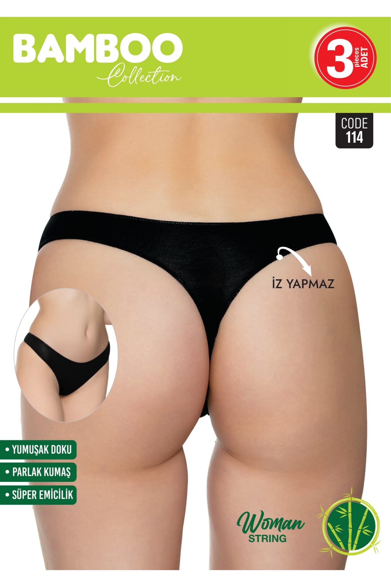 Sortie Kadın Bambu 3'lü String Külot Asorti