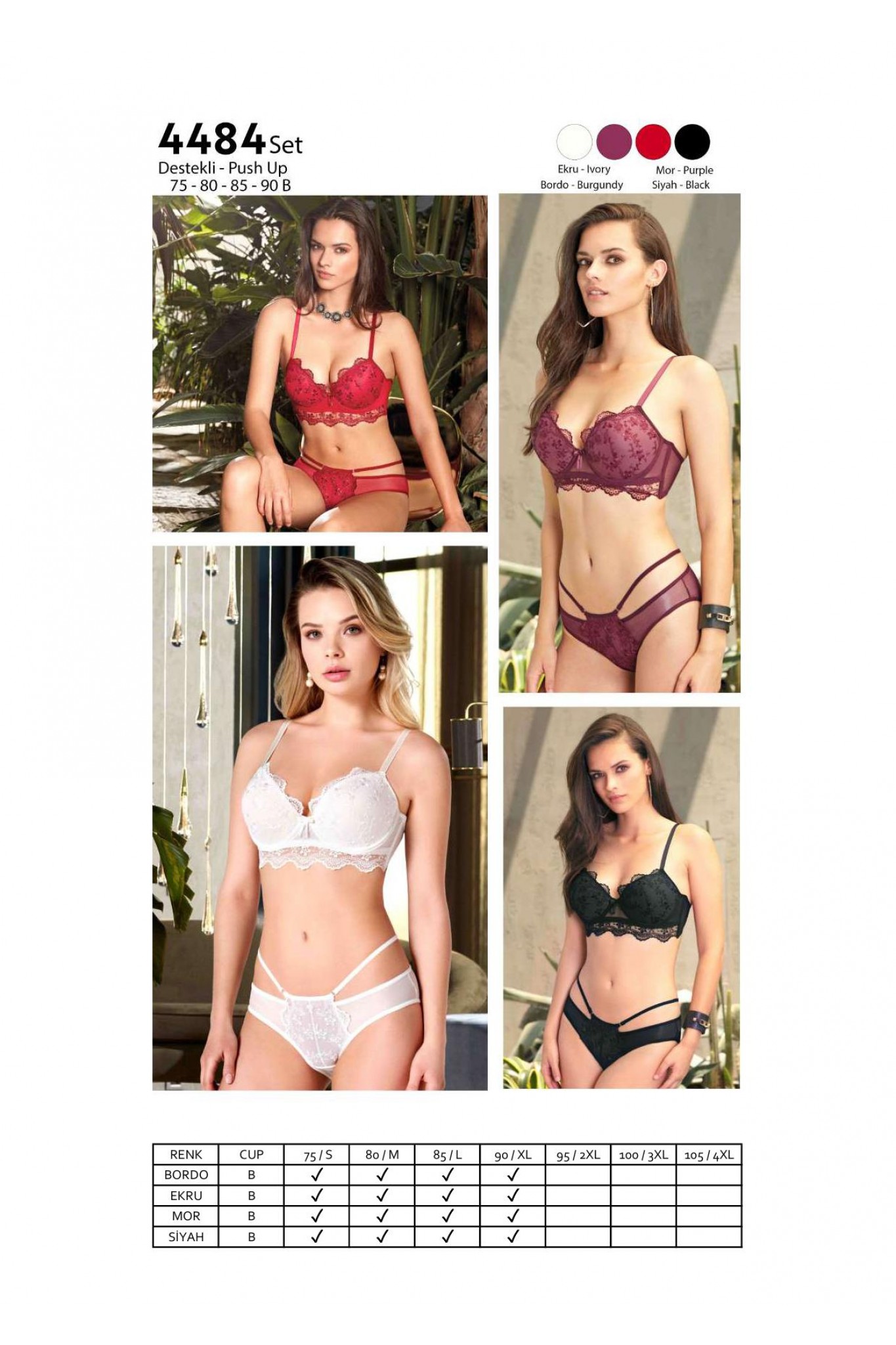 Nurteks 4484 Destekli Sütyen Takım