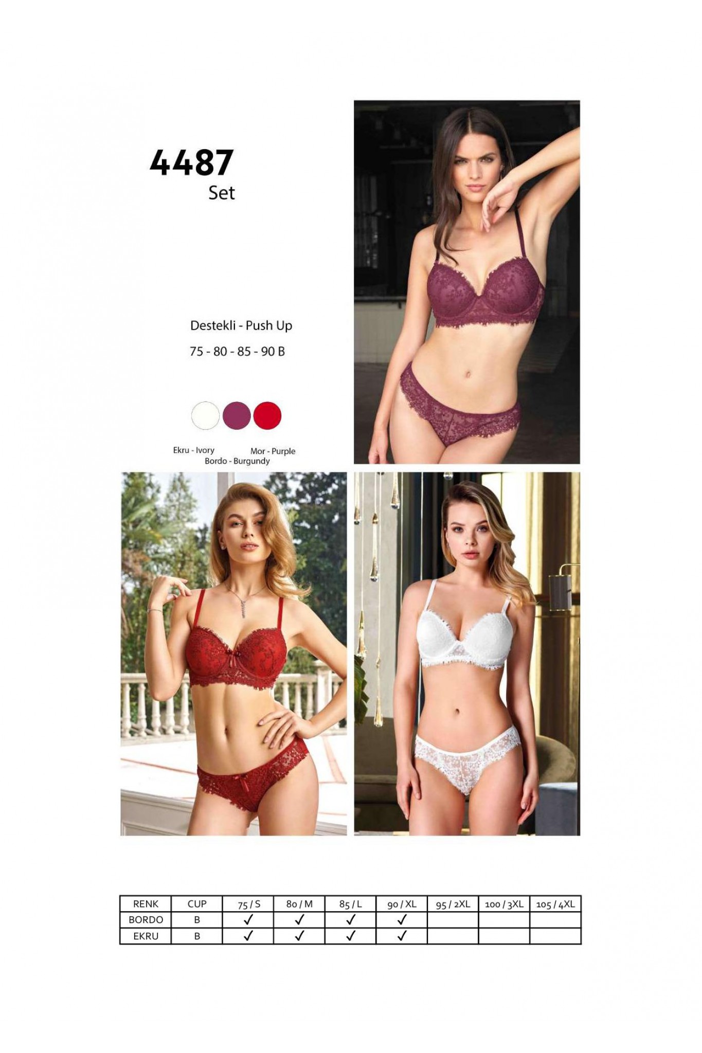 Nurteks 4487 Destekli Sütyen Takım