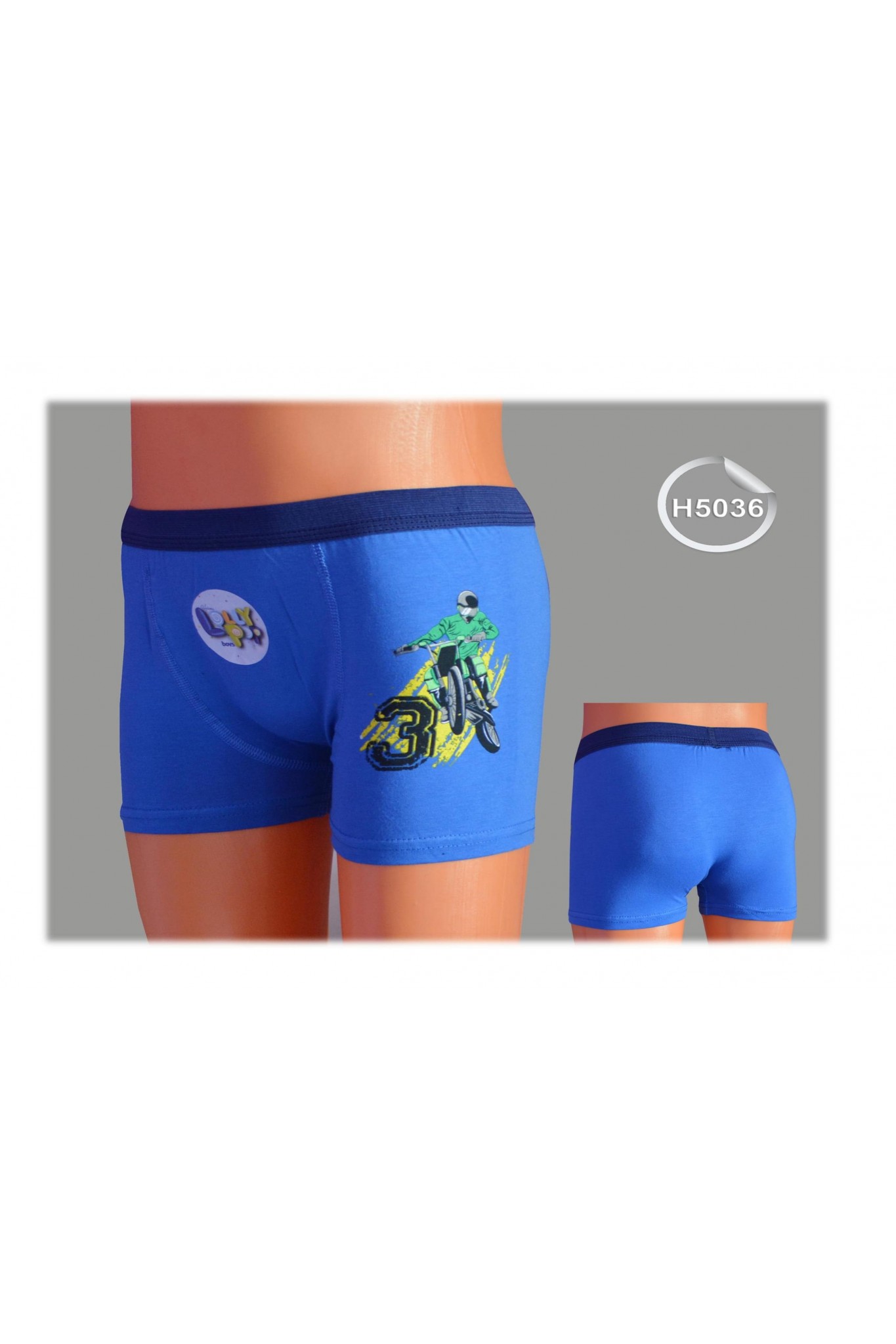 Helena H5036 Erkek Cocuk Boxer Motorcycle Baskı 12'li