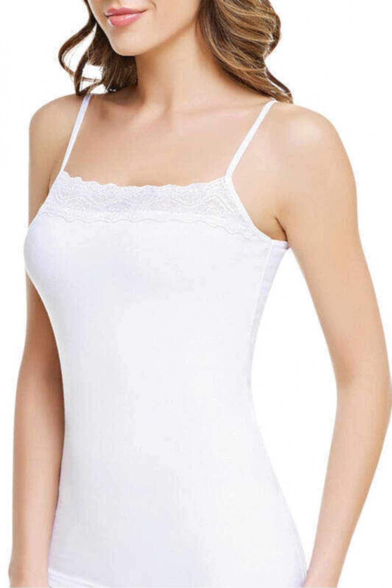 Tutku 175 Kadın Elastan İnce Danteli Atlet 6'lı