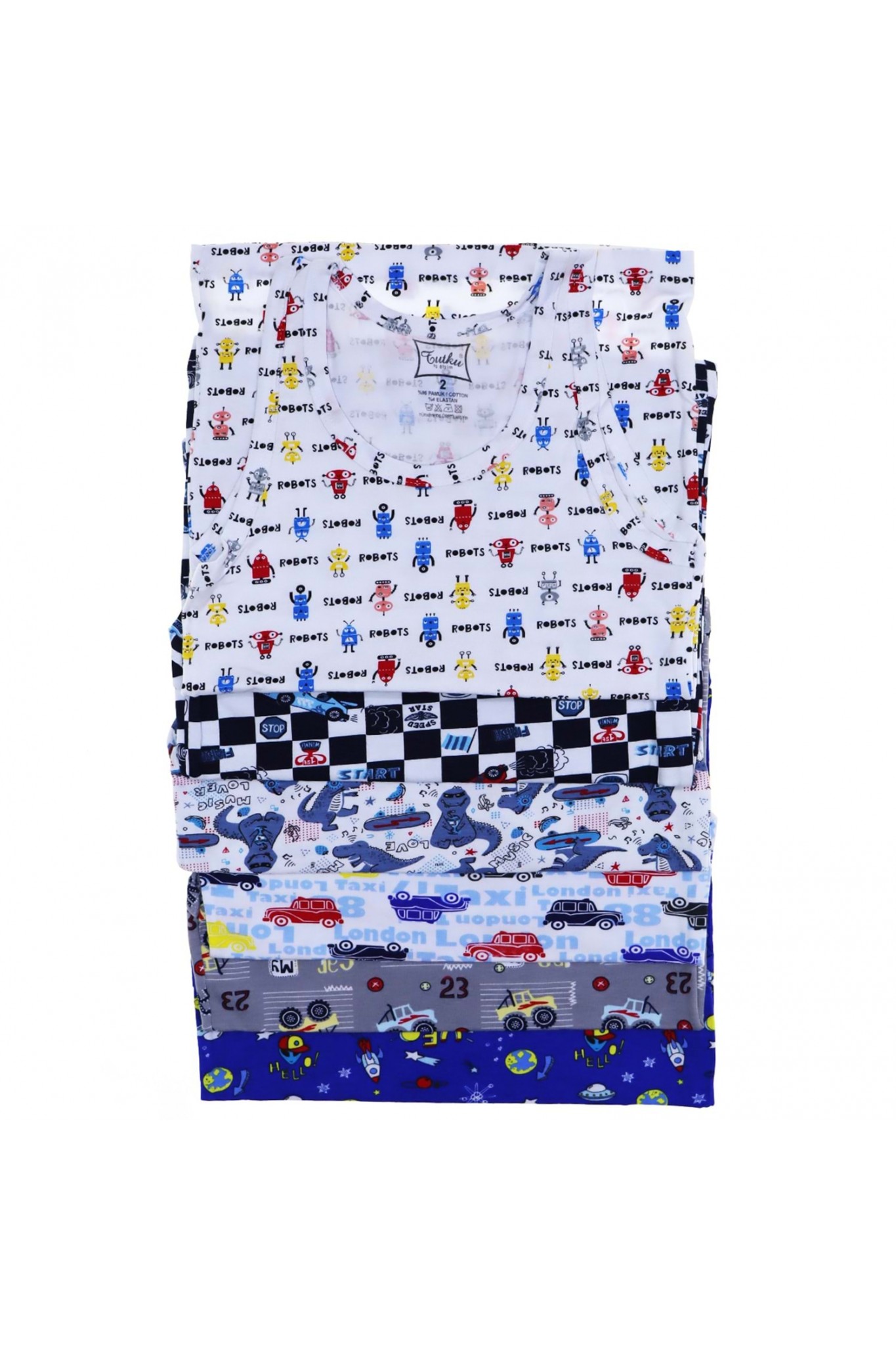 Tutku 0256 Çocuk Elastan Emp Atlet 6'lı