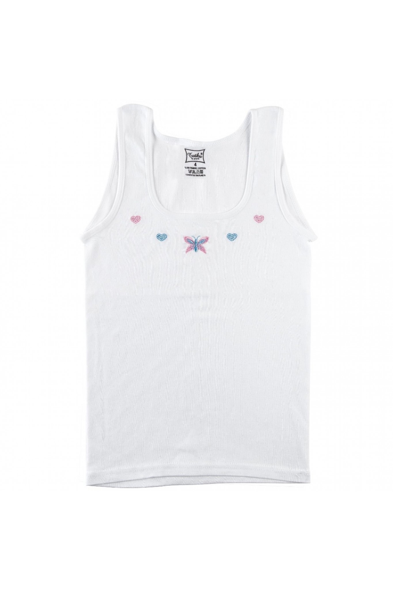 Tutku 0166 Kız Geniş Askılı İşlemeli 6'lı