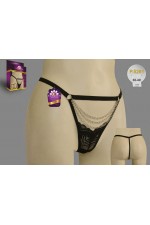 PAPATYA P.5261 SİYAH TANGA ON BANT ORTA ZINCIR AKS ARKA İP