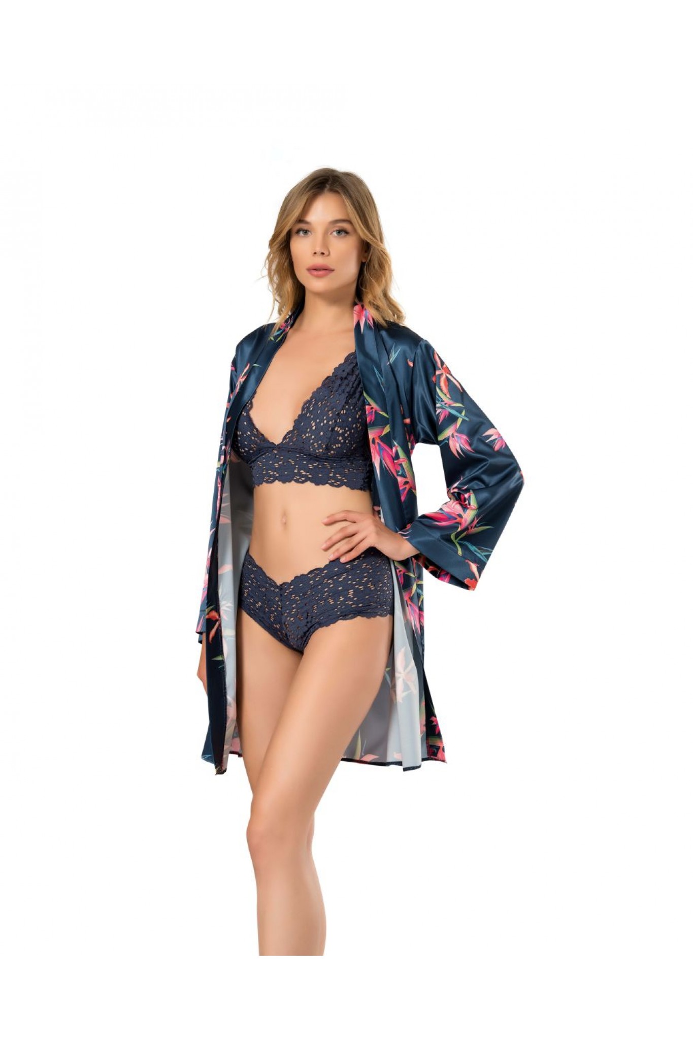 Moongirl 009 Kadın Saten 3'lü Takım