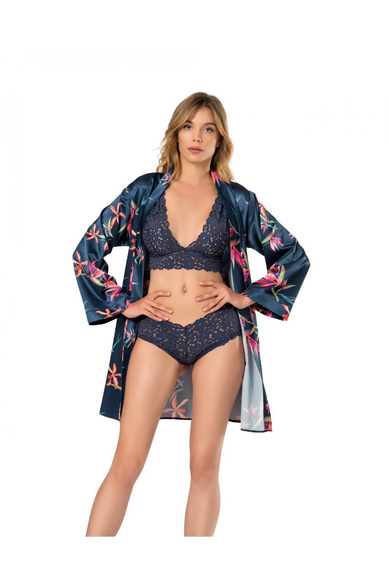 Moongirl 009 Kadın Saten 3'lü Takım