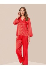 MOONGIRL Fantazi Saten İkili Pijama Takım 073