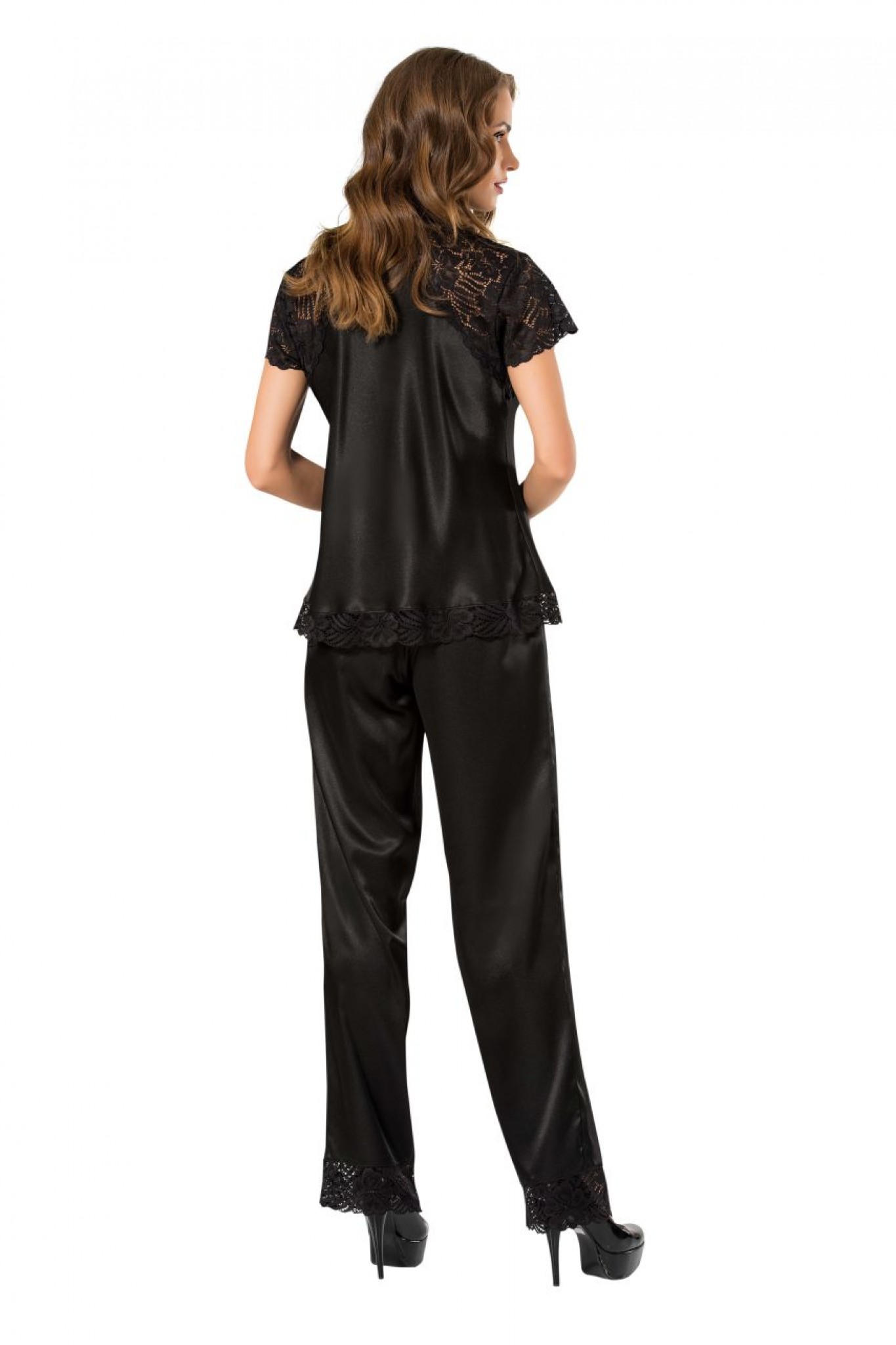 Moongirl 077 Kadın Saten İkili Pijama Takım